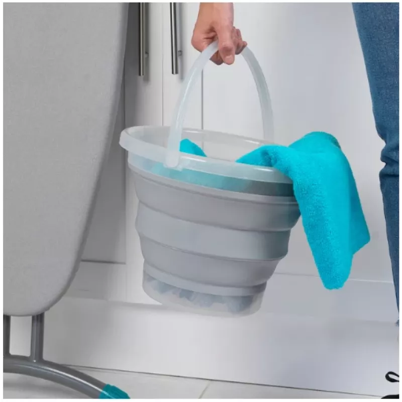 Secchio pieghevole Beldray LA084354GRYBEU7 10 L, corpo in silicone pieghevole, design glitterato
