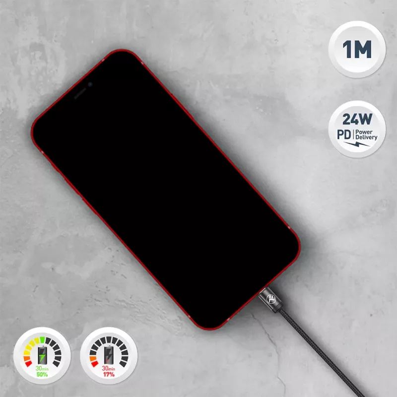 Cavo USB-C a Lightning Tellur TLL155781 – 1 m, 3 A