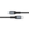 Qoltec 52358 cavo da USB-C a USB-C, USB 2.0, 480 Mbps, 100 W PD, QC 3.0, treccia in nylon, 1,5 m, nero