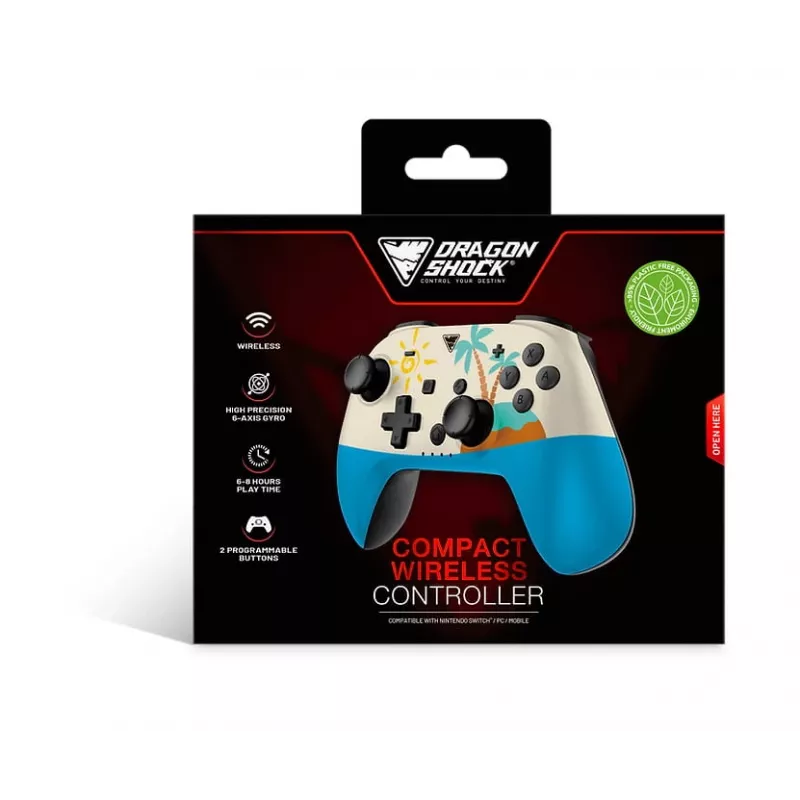 Dragonshock PopTop Compact - Gamepad - Nintendo Switch - pulsante Indietro - D-Pad - pulsante Home - tasto Reset - wireless - Bluetooth - USB Type-C (D