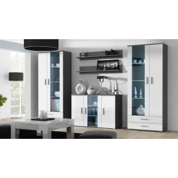 Cama Sideboard 120 cm SOHO S7 grigio/bianco lucido