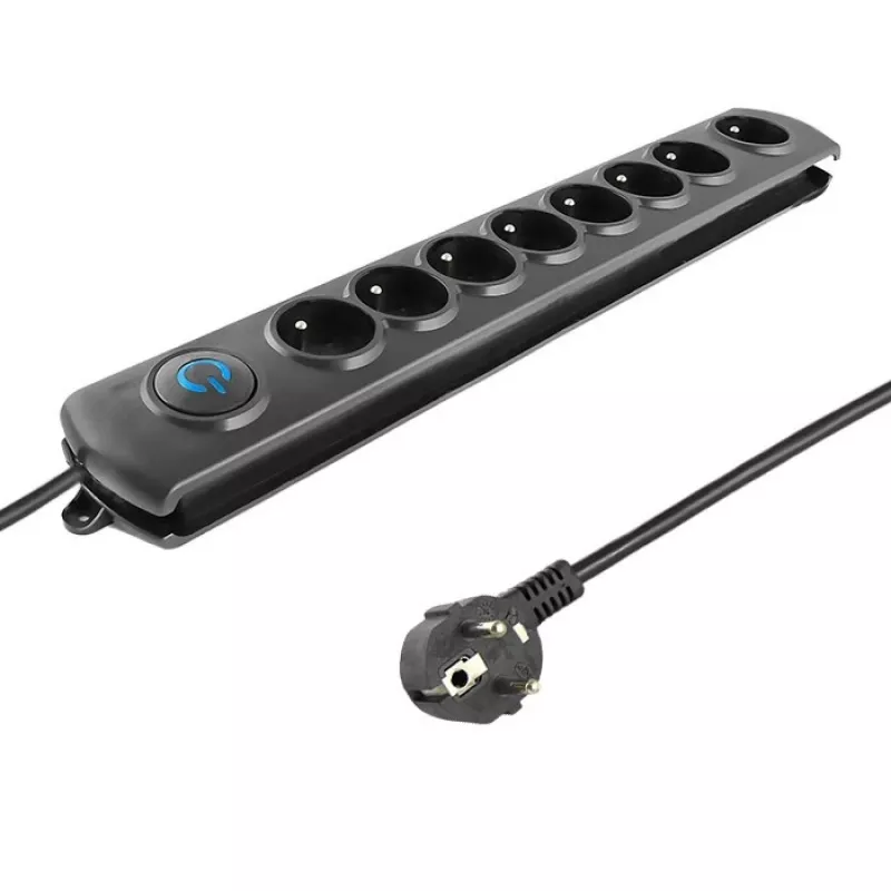Protezione da sovratensione Qoltec 50113 nero 8 uscite AC 230 V 1,8 m