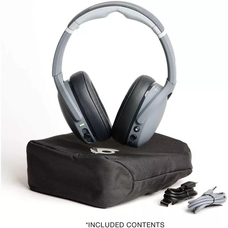 Cuffie Skullcandy Crusher Evo — con cavo & Bluetooth, grigio, batteria 40 ore, USB-C, AUX, pieghevoli