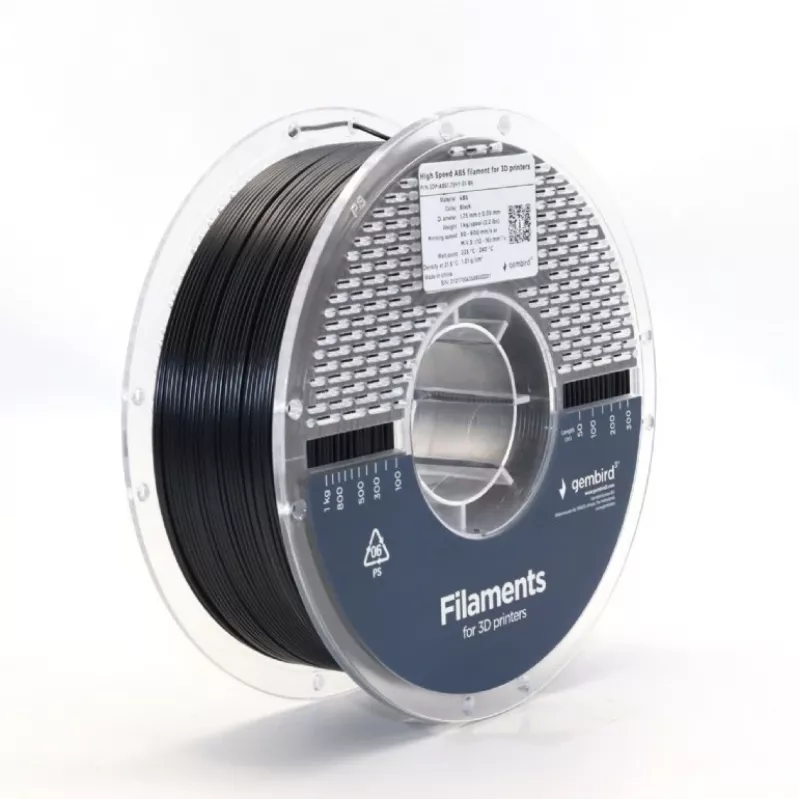 Filamento ABS High Speed, 1,75 mm, 1 kg, nero