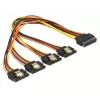 Delock 60157 cavo di prolunga di alimentazione SATA, SATA 15 pin (M) con aggancio a 4x SATA 15 pin (F), 0,3 m, nero/giallo/rosso/arancione