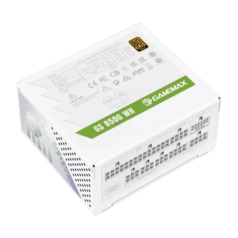 Alimentatore Gamemax, 80 PLUS, Gold | GS 850G WH | 850 W