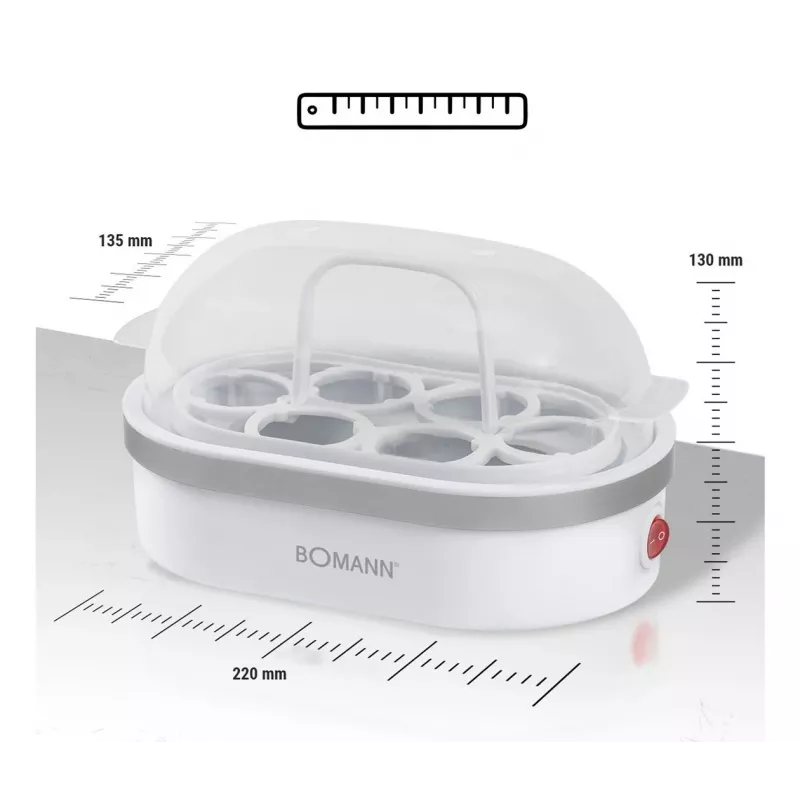 Cuociuova Bomann EK 5022 CB 6 uova 400 W argento trasparente bianco