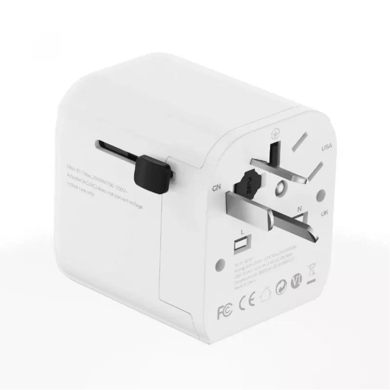 Adattatore da viaggio universale GEMBIRD TPA-EU2A12-01-W alimentatore USB 12W per prese internazionali