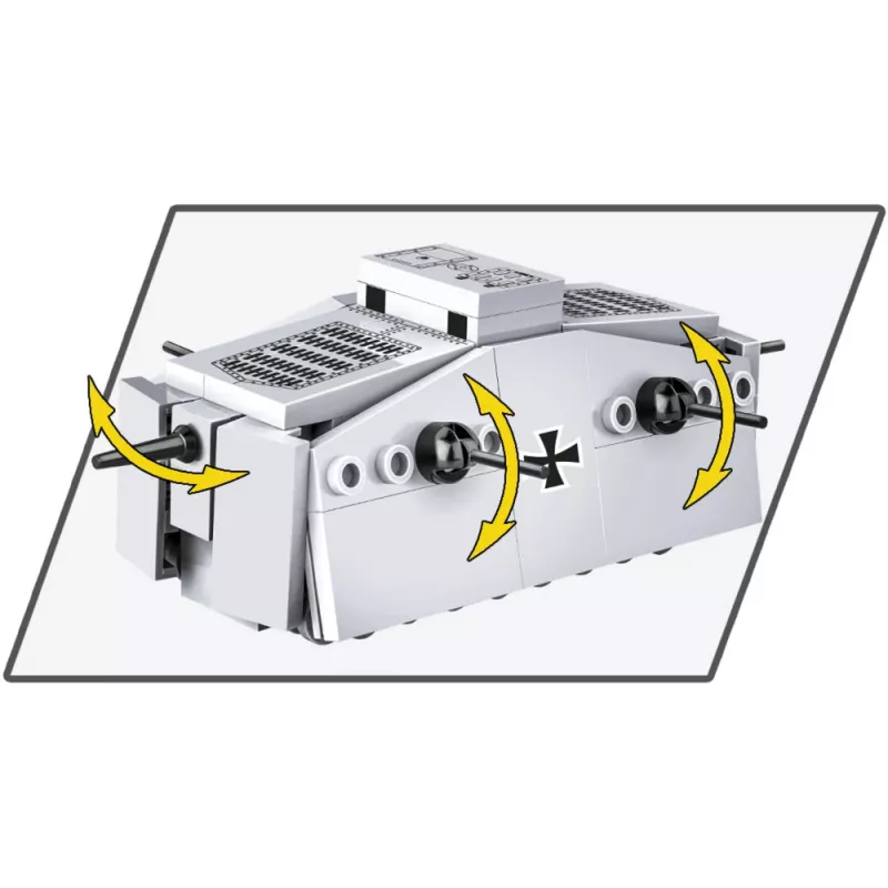 Set di costruzione COBI Sturmpanzerwagen A7V — 119 pezzi, consigliato da 5 anni, argento