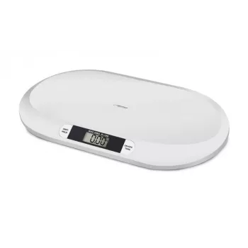 Bilancia elettronica per neonati ESPERANZA EBS019 — capacità 0,03–20 kg, divisione 0,01 kg, grande LCD 60×25 mm, bianco