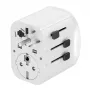 Adattatore da viaggio GEMBIRD TPA-EU2A1C15-01-W – 15W, connettore maschio Type-E, 2× USB-A + 1× USB-C, 100–250V