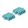 Delock 86541 giunto per fibra ottica LC Quad Multimode OM3, azzurro, 2 pz