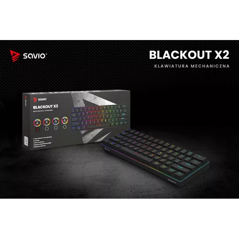 SAVIO BLACKOUT X2 tastiera meccanica OUTEMU Red, Hot Swap