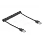 Cavo a spirale DeLOCK EASY-USB 2.0 Type-A maschio su Type-A maschio 0,5 m fino a 0,8 m nero