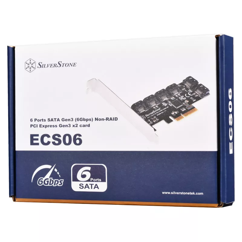 Controller Serial ATA SILVERSTONE SST-ECS06 — scheda PCIe con 6 porte SATA