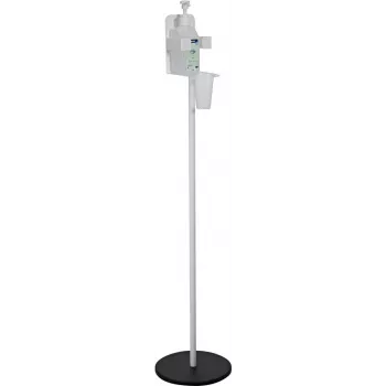 Supporto disinfettante EUROLITE 80703006 bianco – supporto autoportante per dispenser disinfettante mani