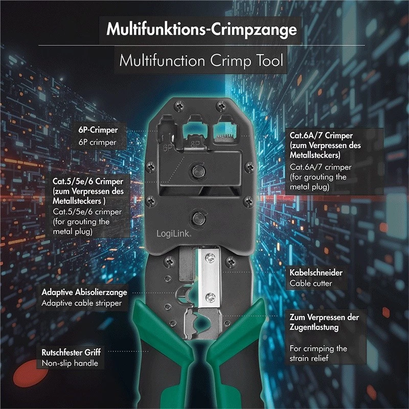 Pinza crimpatrice multifunzione 6 in 1