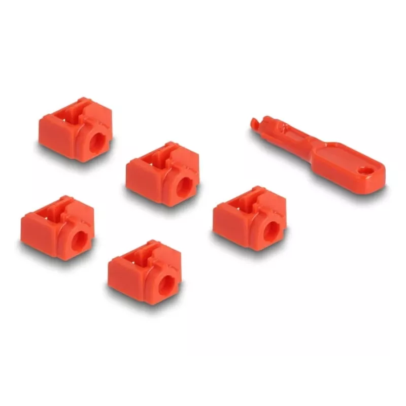 Blocca porte DeLOCK 20928 RJ-45 rosso plastica 11 pezzi