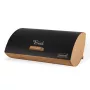 Maestro MR-1775-BLACK portapane nero, legno bambù, metallo