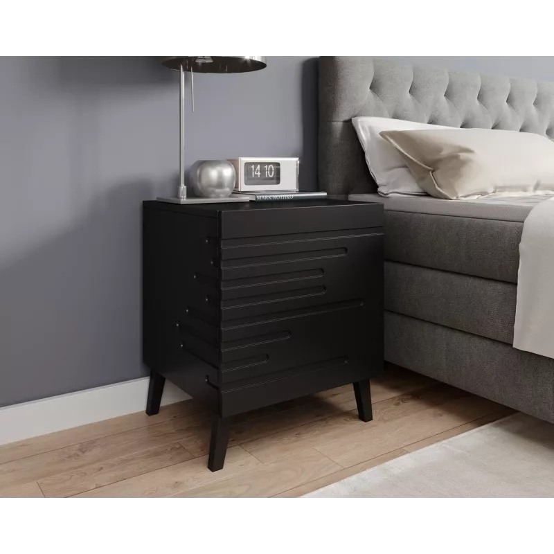 Cama Meble NOVA comodino, 44×40×52 cm, nero opaco