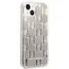 Karl Lagerfeld KLHCP14MLMNMS iPhone 14 Plus 6.7 custodia rigida argento / argento Liquid Glitter Monogram