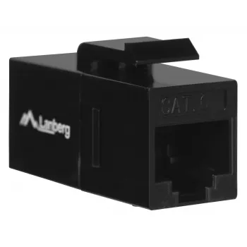 Modulo keystone LANBERG KSU6-3000 — Cat6 U/UTP RJ-45 femmina su RJ-45 femmina, design piatto, nero