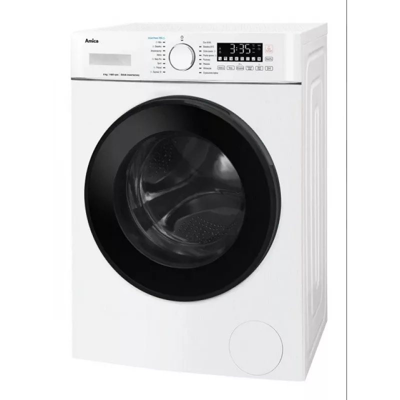 Lavatrice Amica capacità 8 kg, classe energetica A, 1400 giri/min, 16 programmi, bianco