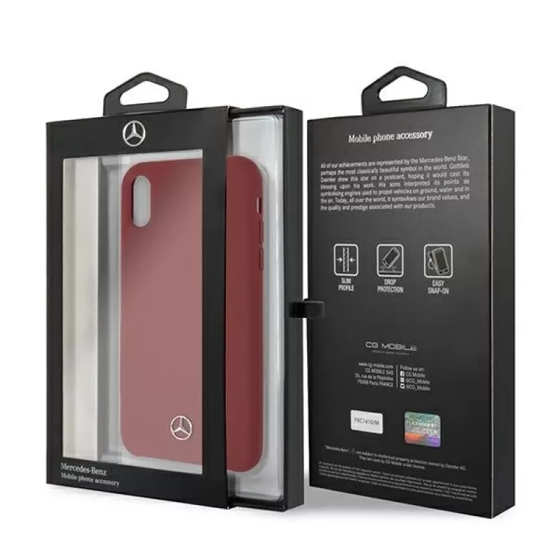Mercedes-Benz custodia rigida in silicone per Apple iPhone XR rossa MEHCI61SILRE