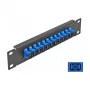 Patch panel fibra ottica DeLOCK 10 pollici 12 porte SC simplex blu 1U nero