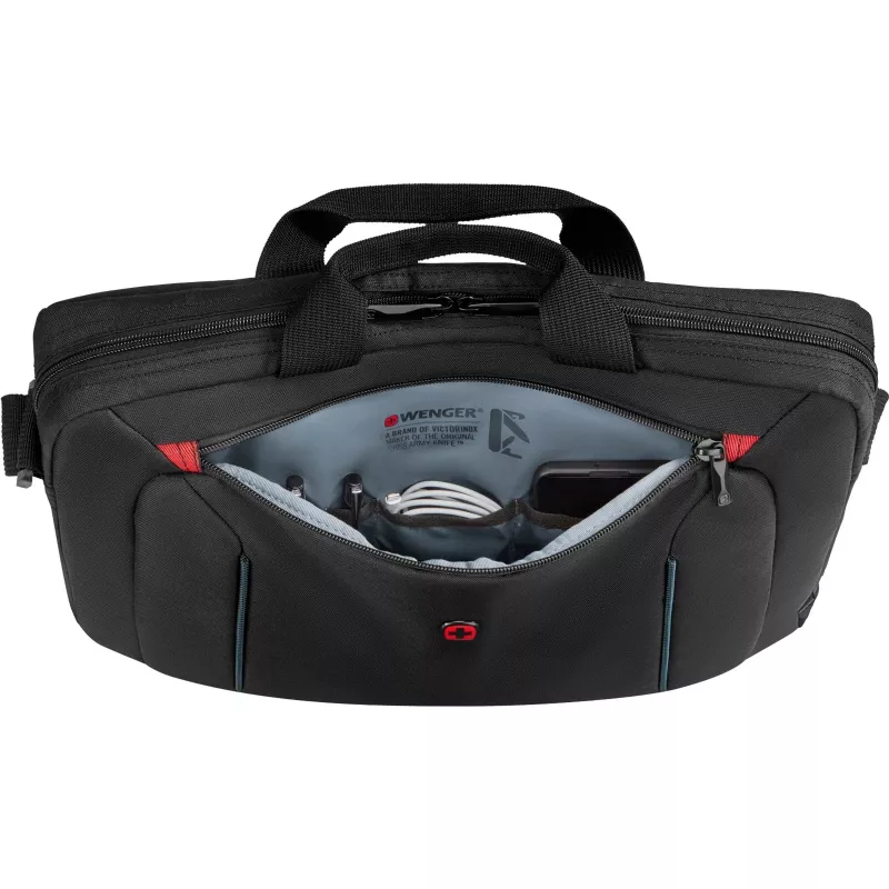 Borsa per laptop Wenger BQ 16 Slimcase Toploader nero — adatta per laptop da 16 pollici, design toploader, scomparto imbottito