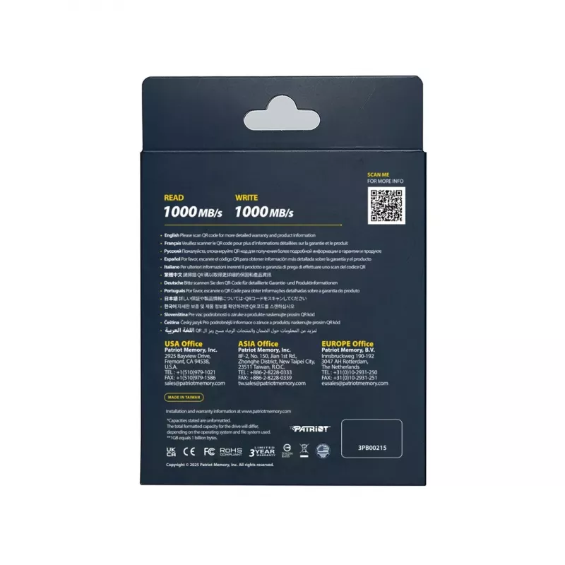 Patriot Memory Transporter Lite 2 TB USB Type-C 3.2 Gen 2 (3.1 Gen 2) (PTPL2TBPECB) nero