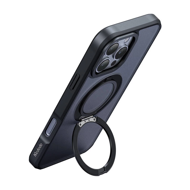 Custodia protettiva con MagSafe McDodo PC-4933 per iPhone 16 Pro Max con supporto integrato, nero