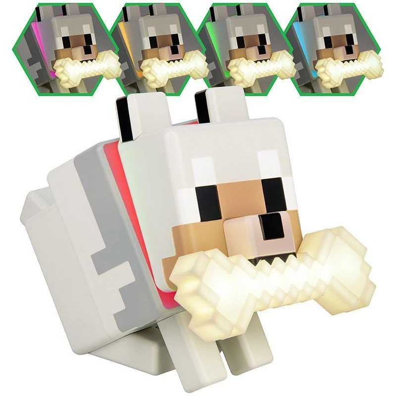 Lampada Paladone Minecraft Wolf GloBuddies