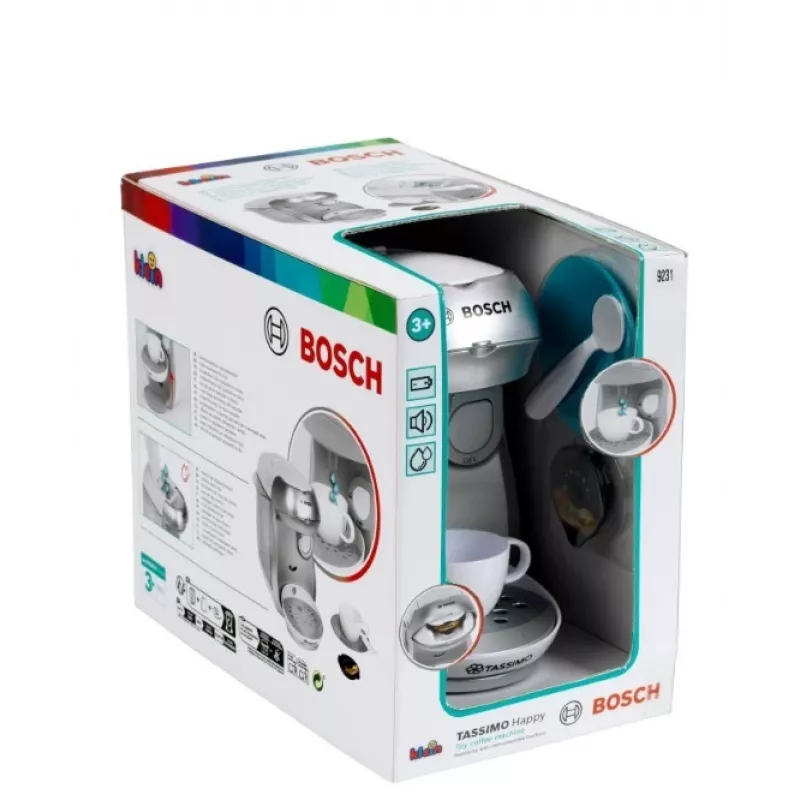 Macchina per caffè giocattolo KLEIN Bosch Tassimo 9231 – macchina per caffè giocattolo, argento, gioco di ruolo per bambini