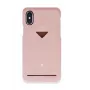 Guscio posteriore con slot per carte VixFox per iPhone X/XS — custodia protettiva rosa con porta carte
