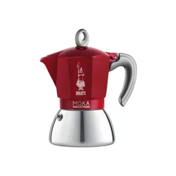 Bialetti Moka Induction Caffettiera moka 0,1 L rosso argento