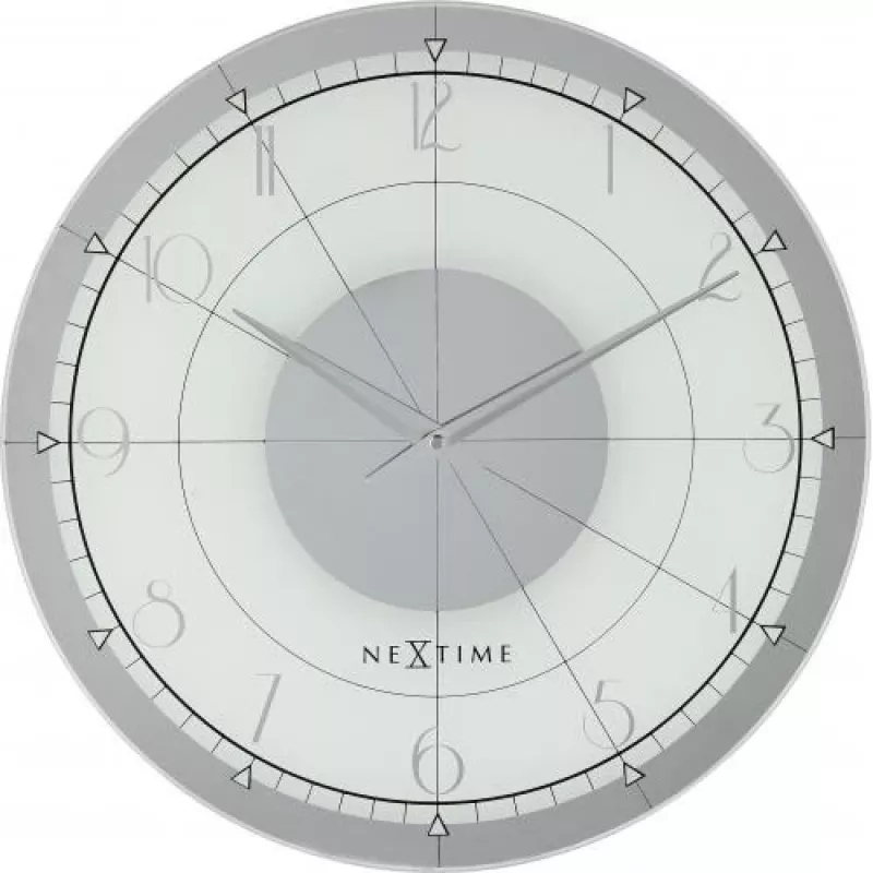 NeXtime orologio 8125 Fancy Round, Ø43 cm, da parete, bianco/argento
