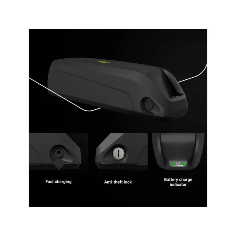 Batteria Green Cell EBIKEGCF03 48V 14500mAh agli ioni di litio nera