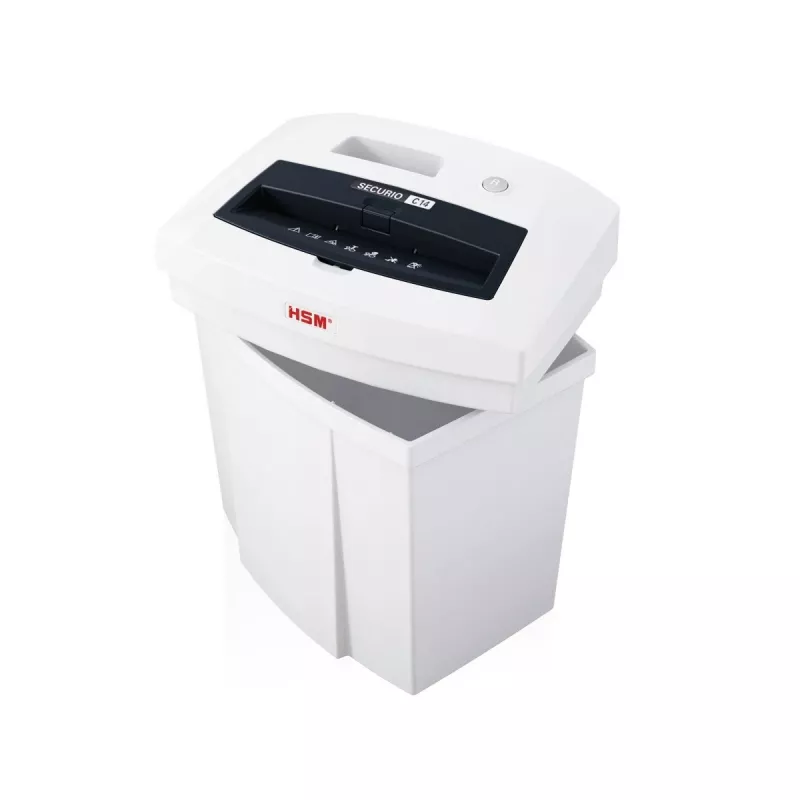 HSM SECURIO C14 distruggidocumenti, taglio a strisce 3,9 mm, P-2, 14 fogli, ingresso 225 mm, cestino da 20 l