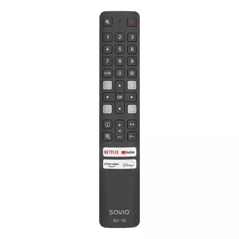 Telecomando universale SAVIO RC-15 per TCL SMART TV, IR wireless, nero, portata 10 m
