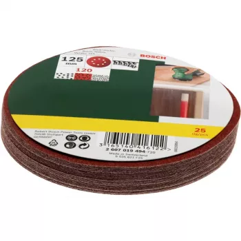 Set accessori levigatura Bosch 2 607 019 494 — confezione da 25 fogli abrasivi/accessori