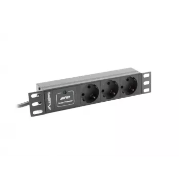 Lanberg PDU-03F-0200-BK unità di distribuzione di corrente (PDU) 1U nero 3 uscite AC (PDU-03E-0200-IEC-BK)