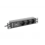 Lanberg PDU-03F-0200-BK unità di distribuzione di corrente (PDU) 1U nero 3 uscite AC (PDU-03E-0200-IEC-BK)