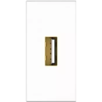 Kindermann Konnect flex 45 click - faceplate snap-in modulare - USB 2.0 Type-A - bianco, RAL 9010