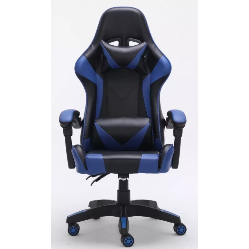 Sedia ufficio Top e Shop REMUS – seduta imbottita e schienale imbottito, nero/blu, con rotelle