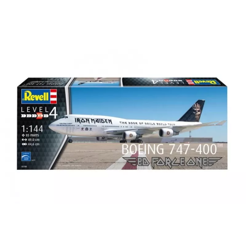 Revell 03780 Boeing 747-400 Iron Maiden Ed Force One scala 1:144 kit modello in plastica da verniciare/assemblare