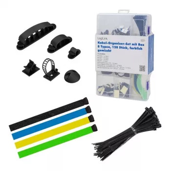 LogiLink set organizzatore di cavi 128 pezzi