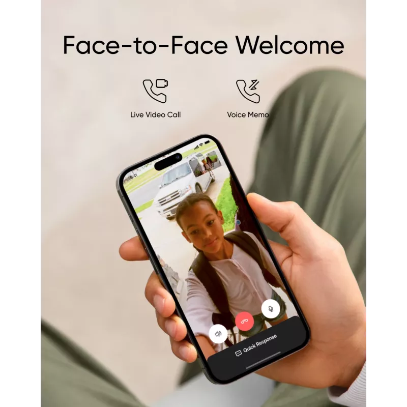 Videocitofono Eufy C30 2K FHD — campanello smart wireless, risoluzione 2K, audio bidirezionale, rilevamento movimento