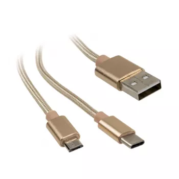 Cavo USB Akasa AK-CBUB42-12GL 1,2 m USB 2.0 USB A USB C/Micro-USB B oro (AK-CBUB42-12GL)
