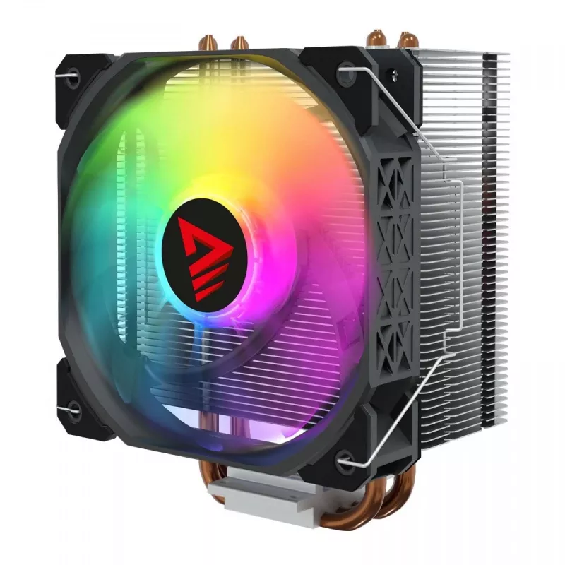 Dissipatore ad aria per CPU SAVIO SAVGCOVORTEXX2ARGB con 4 heatpipe, ventola ARGB 120 mm, nero